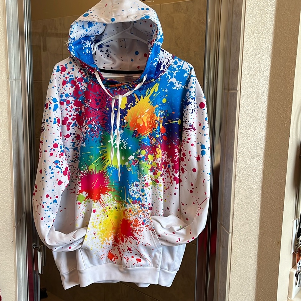 Unisex paint splash pattern hoodie